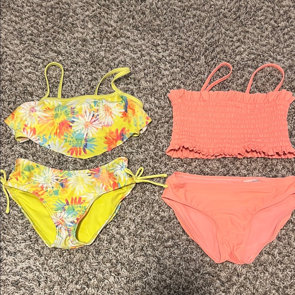 Colorful Floral and Coral Bikini Set
